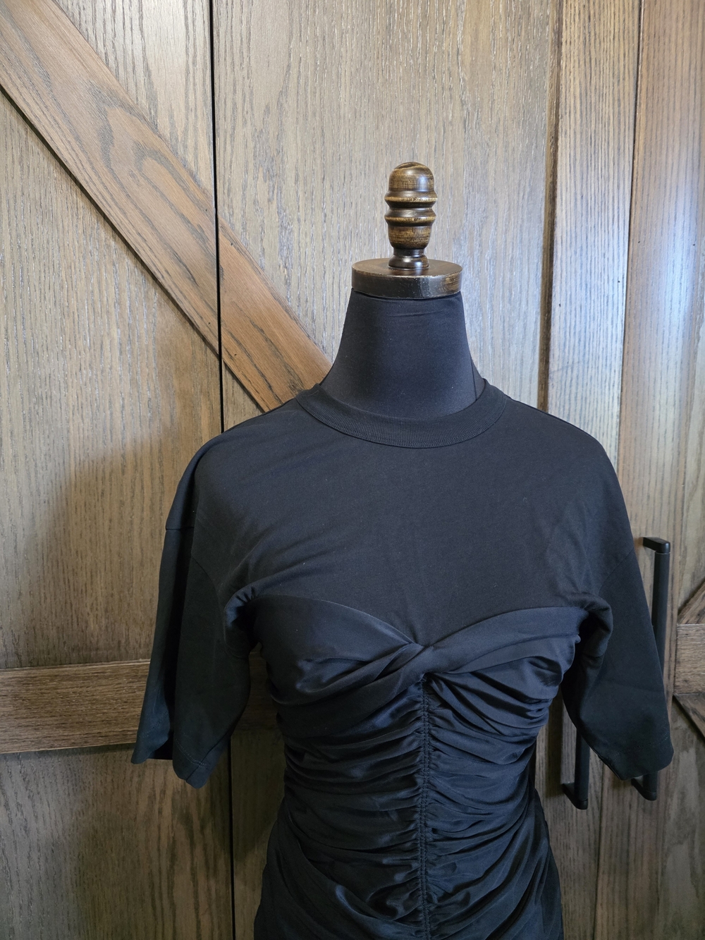 Alexander Wang Black Ruched T-Shirt Mini Dress - Picture 2 of 5